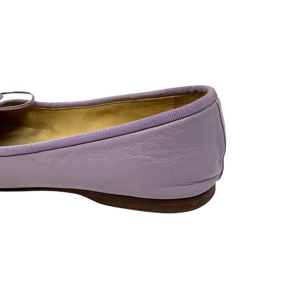 Chanel Vintage Light Lilac CC Logo Leather Ballerina Flats 38 with Box & Dustbag - Picture 6 of 12